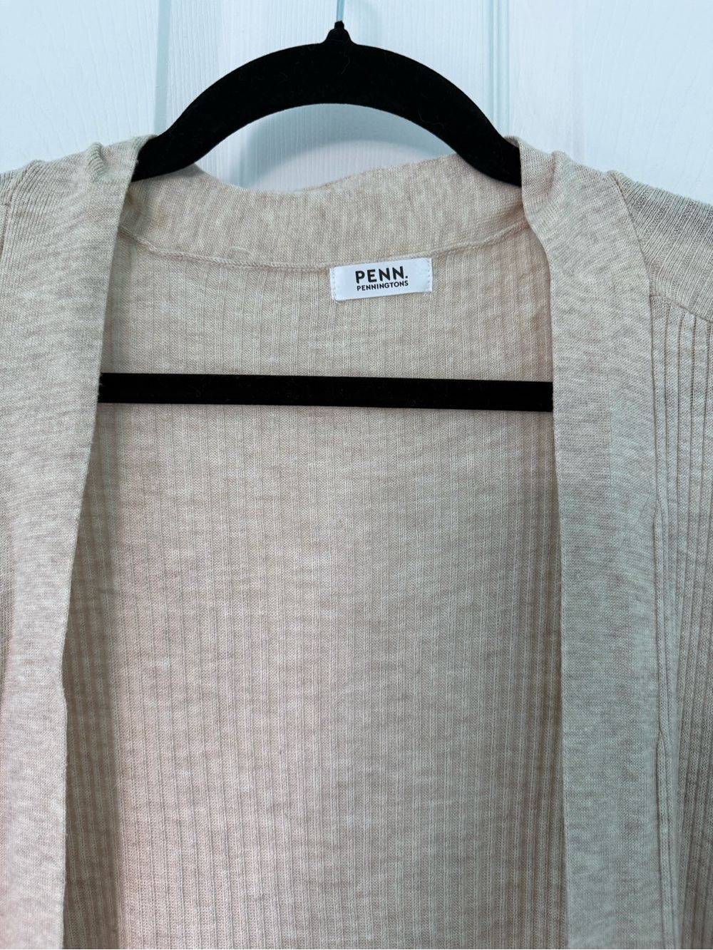 Penningtons Beige Open-Front Ribbed Cardigan - Picture 2 of 5
